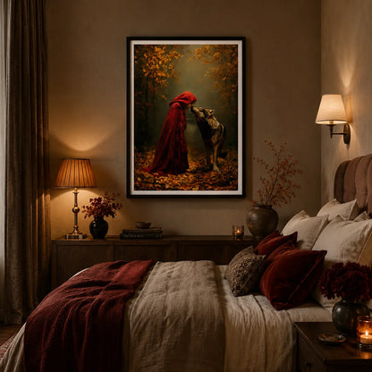 Red Hood and Wolf Forest Wall Art 4