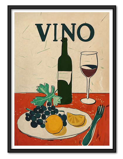 Vino Wine Still Life Wall Art