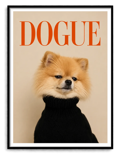 Dogue Pomeranian Fashion Wall Art