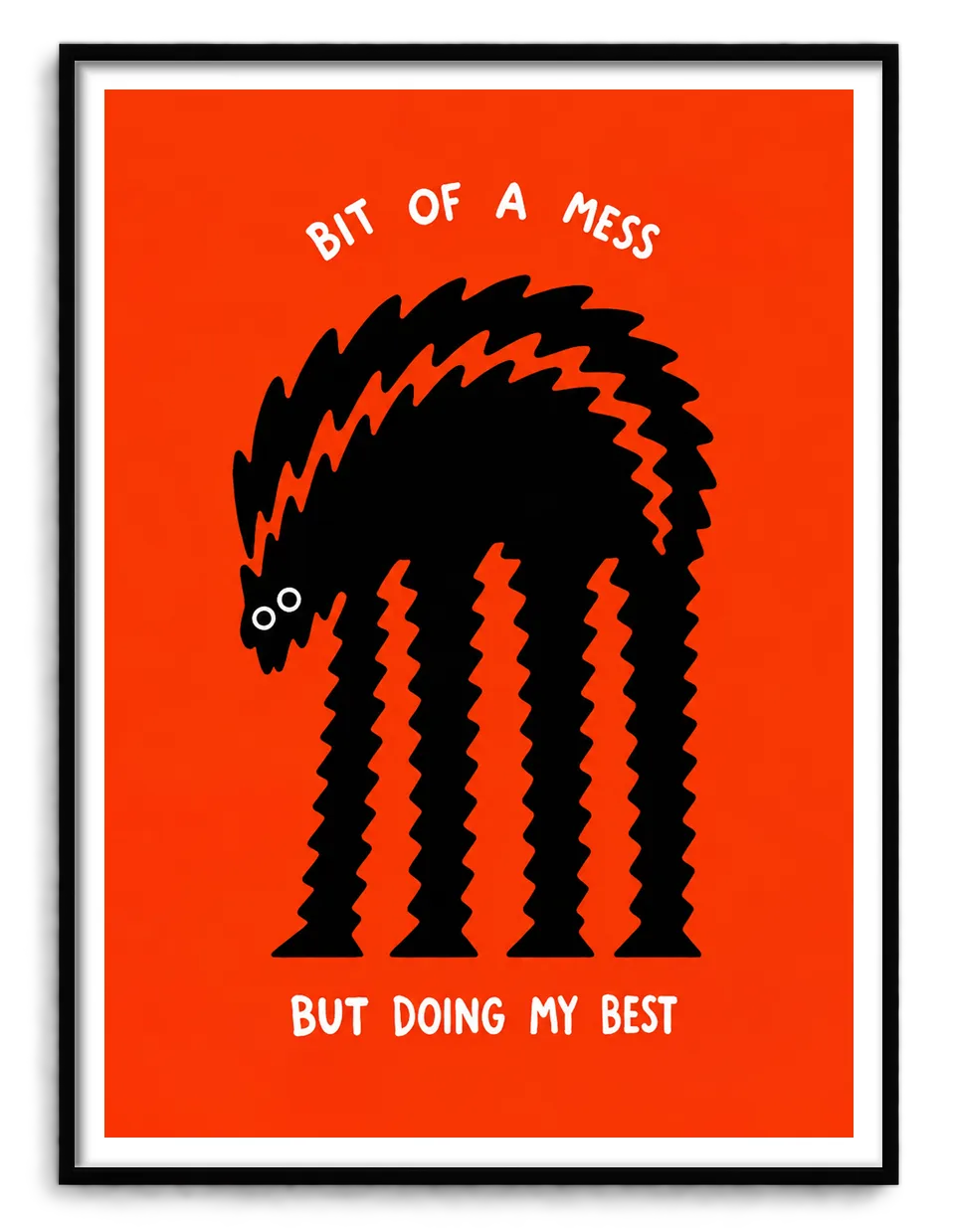 Bit of a Mess Black Cat Wall Art 1
