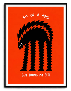 Bit of a Mess Black Cat Wall Art