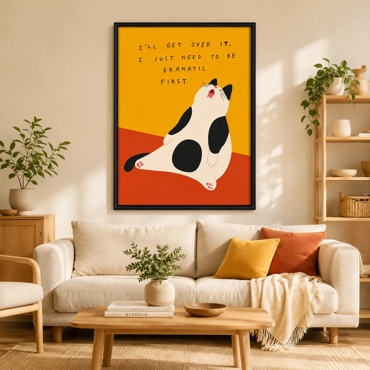 Dramatic Cat Funny Quote Wall Art 2