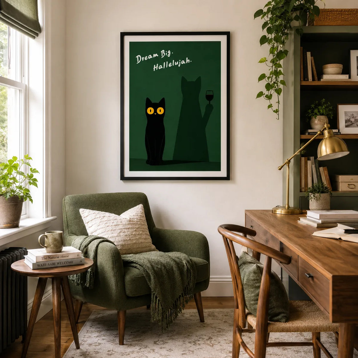 Dream Big Black Cat Funny Quote Wall Art 3