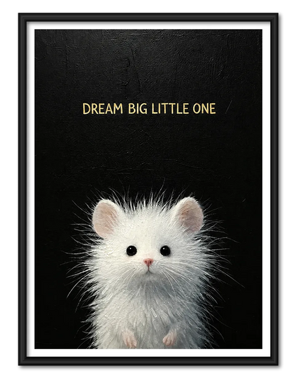 Little White Mouse Dreams Big Wall Art 1