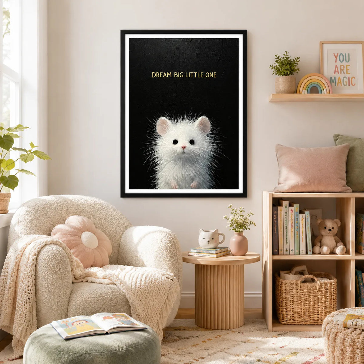 Little White Mouse Dreams Big Wall Art 2