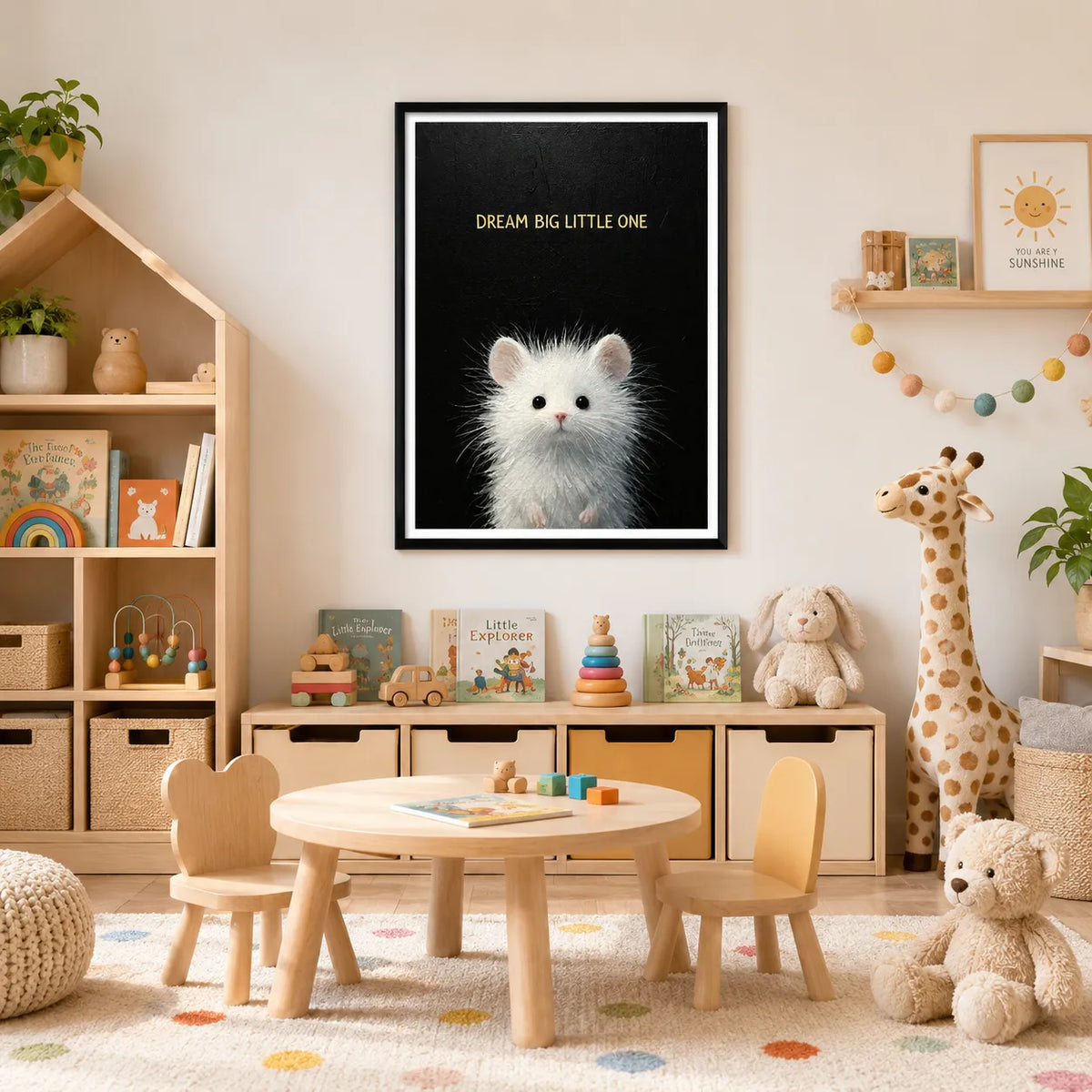 Little White Mouse Dreams Big Wall Art 4