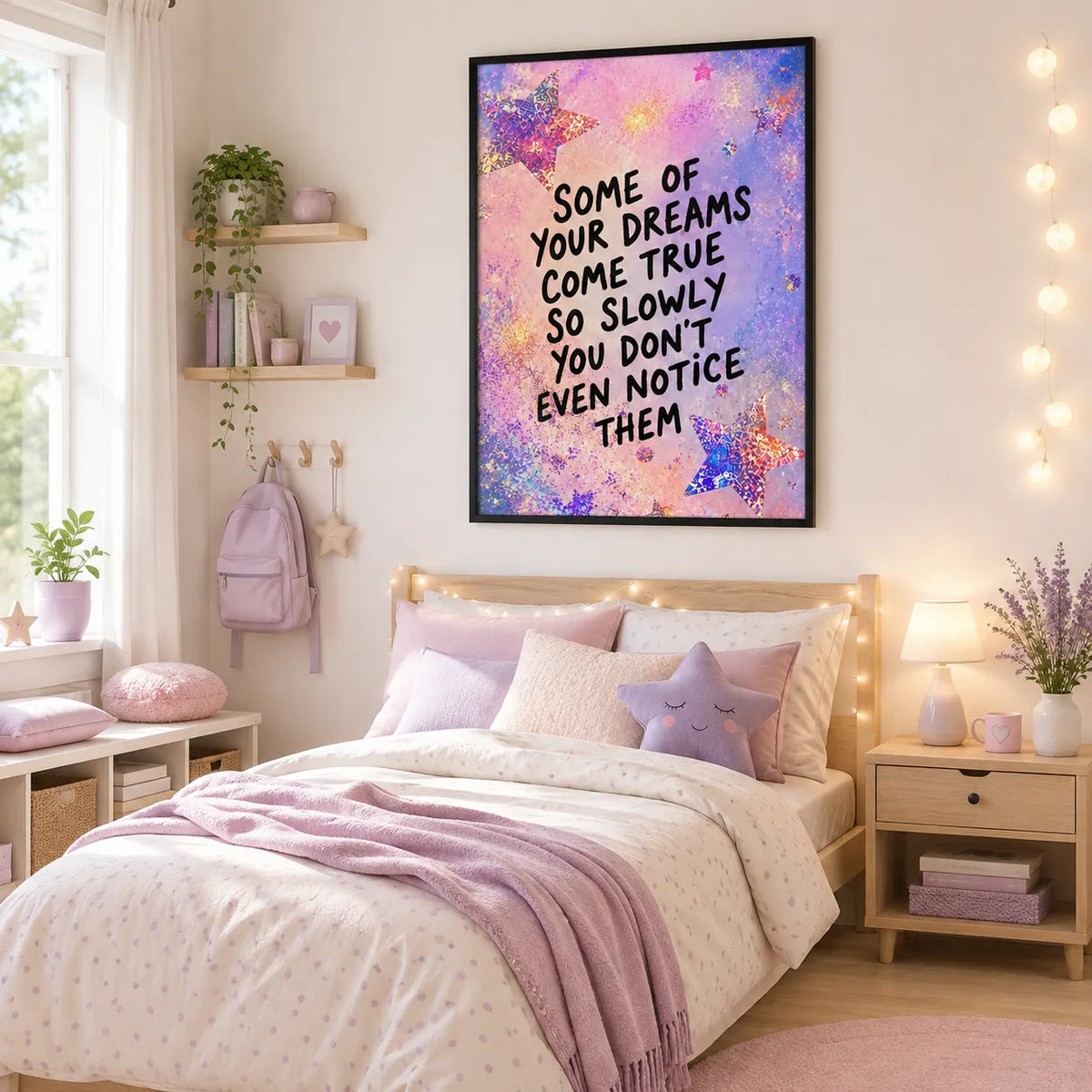 Starlit Dreams Come True Quote Wall Art 3