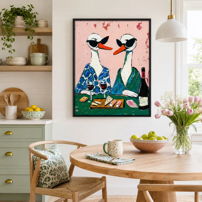 Stylish Geese Wine Night Wall Art 3