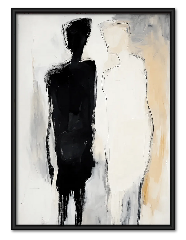 Two Silent Figures in Contrast Wall Art