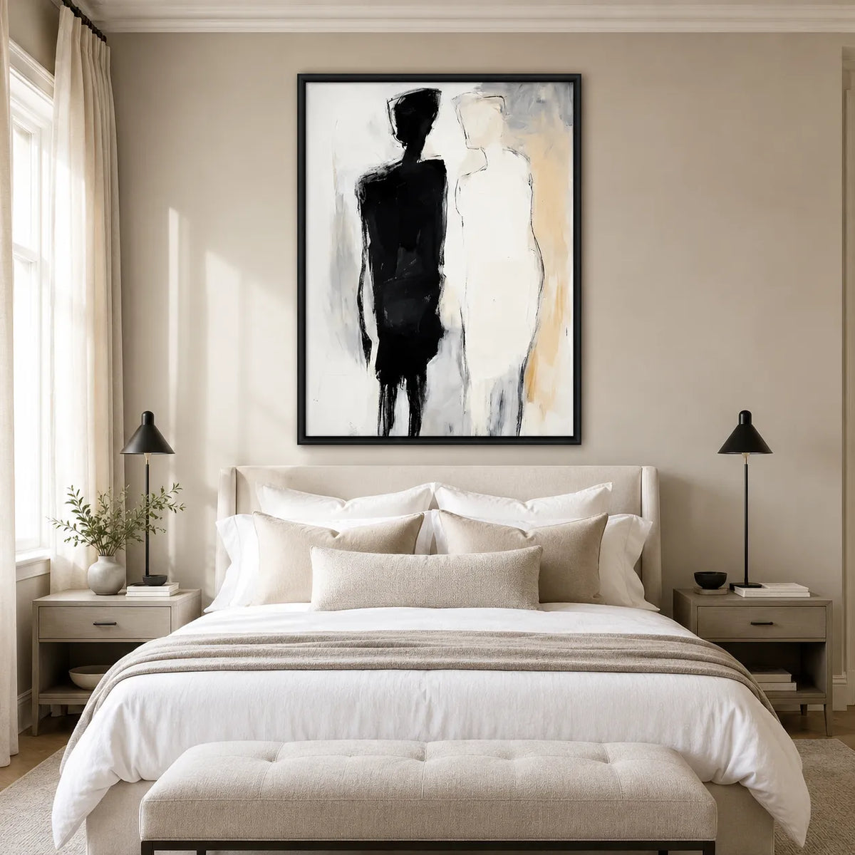 Two Silent Figures in Contrast Wall Art 4