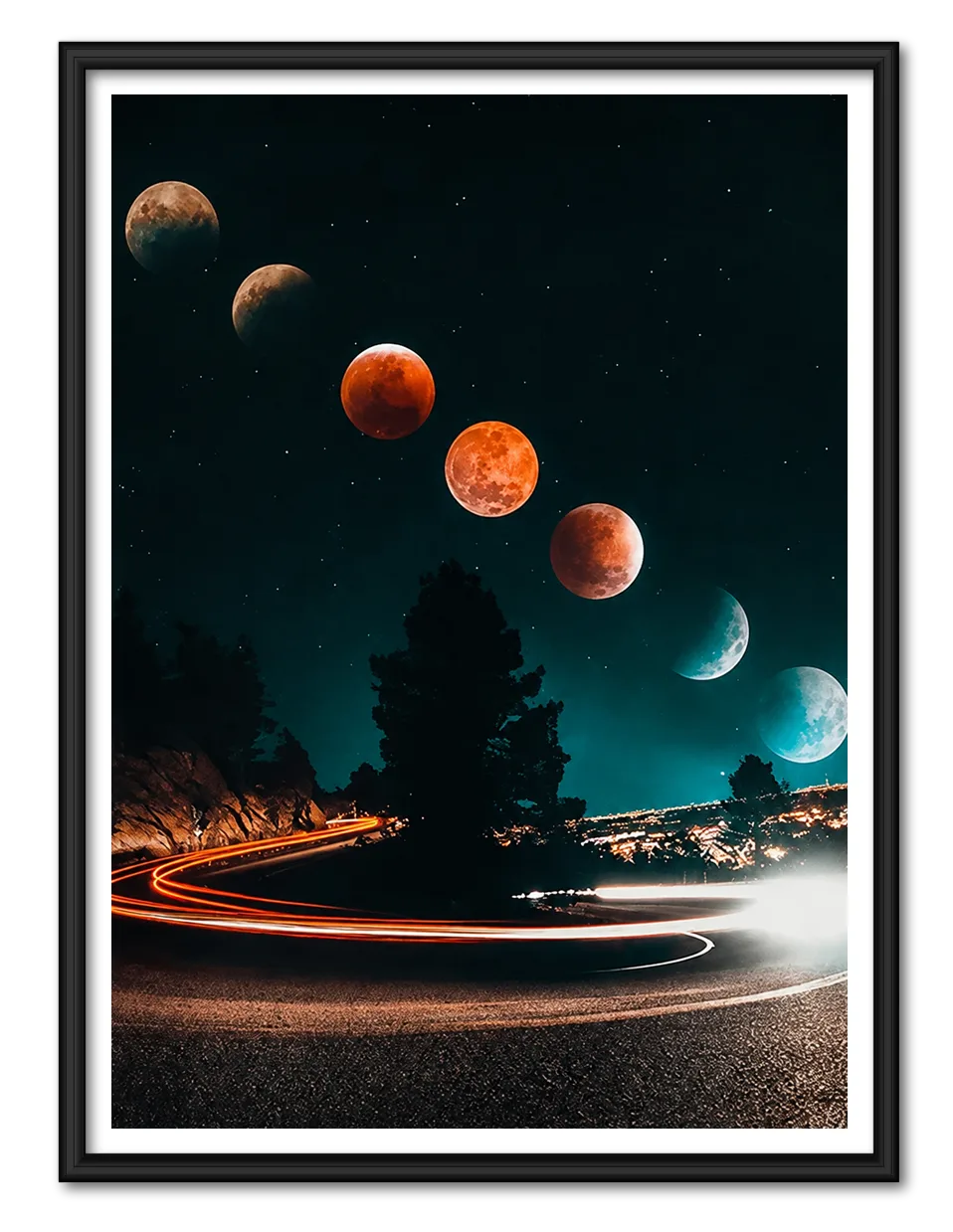 Moonlit Road Beneath Seven Moons Wall Art 1