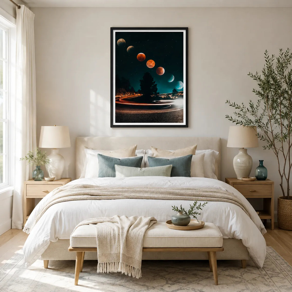 Moonlit Road Beneath Seven Moons Wall Art 4