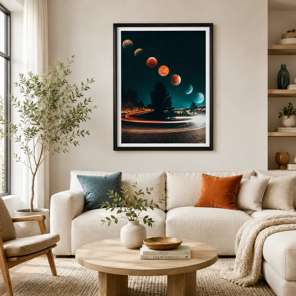 Moonlit Road Beneath Seven Moons Wall Art 6