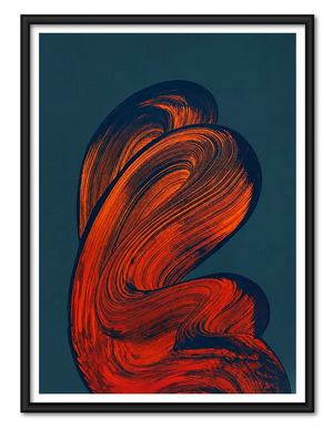 Ember Ribbons in the Midnight Tide Wall Art