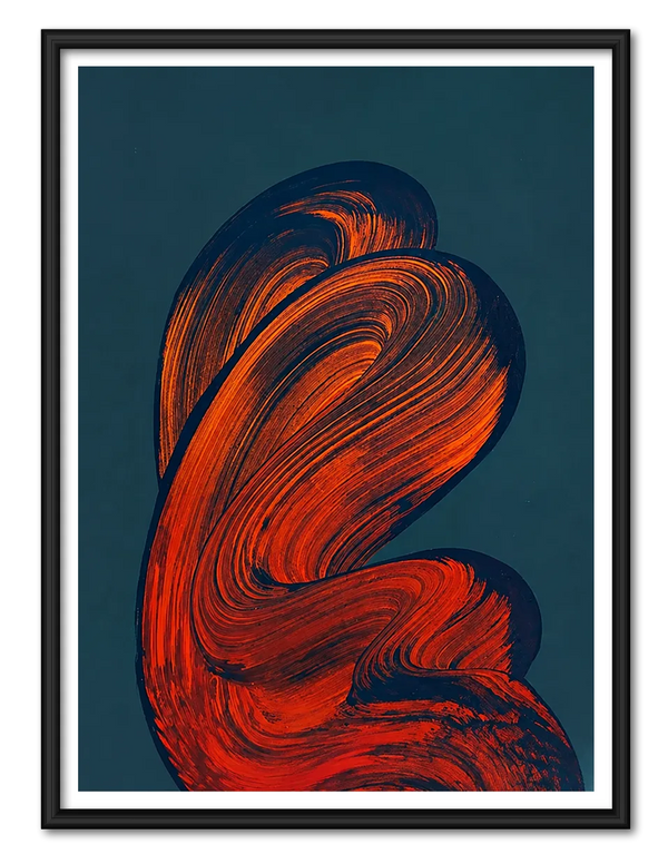 Ember Ribbons in the Midnight Tide Wall Art