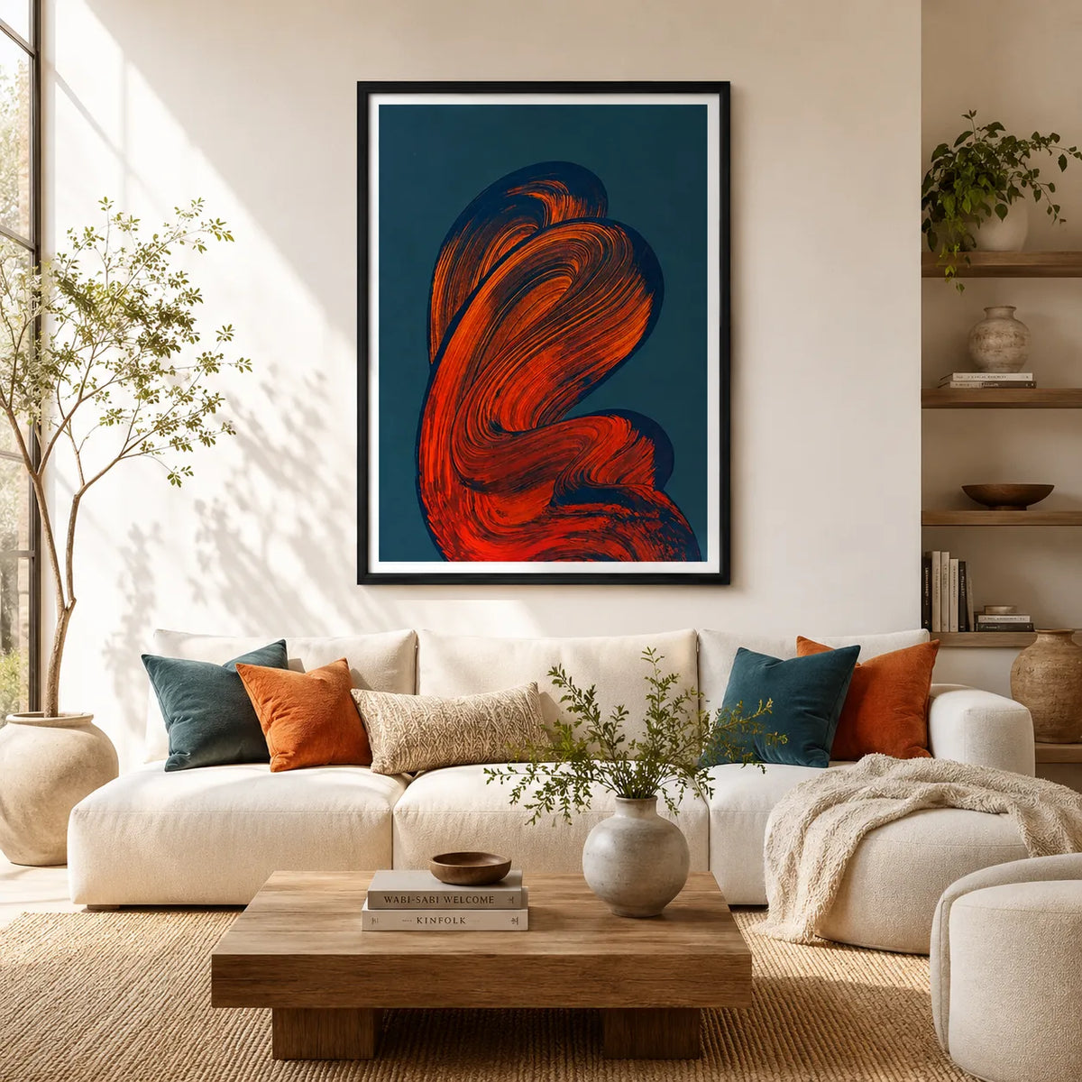 Ember Ribbons in the Midnight Tide Wall Art 2