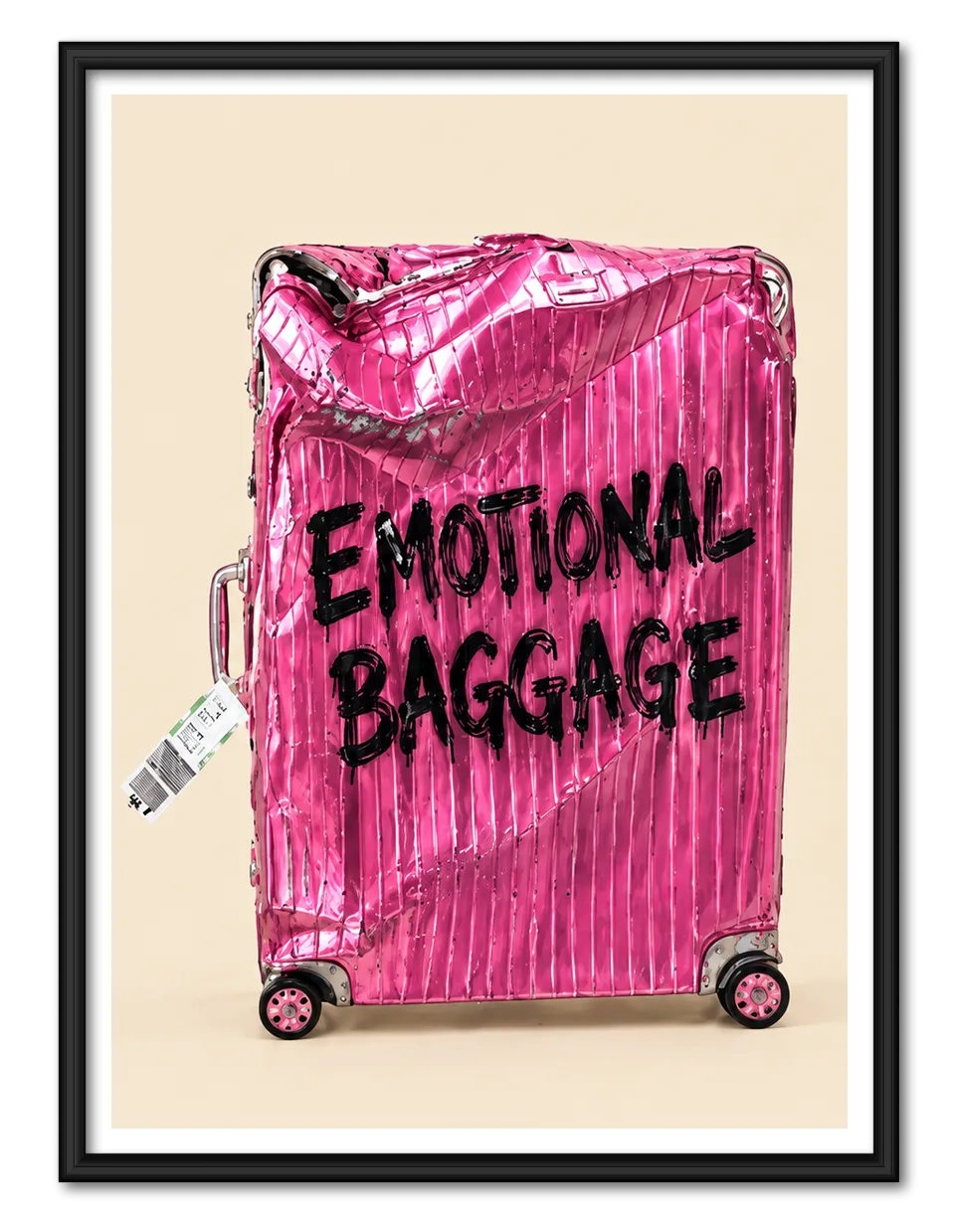Pink Emotional Baggage Travel Mood Wall Art 1