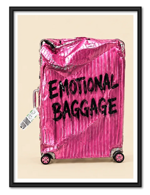 Pink Emotional Baggage Travel Mood Wall Art