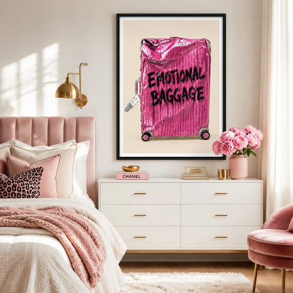 Pink Emotional Baggage Travel Mood Wall Art 4