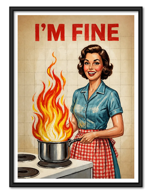 Smiling Through the Kitchen Fire Wall Art