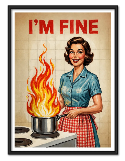 Smiling Through the Kitchen Fire Wall Art