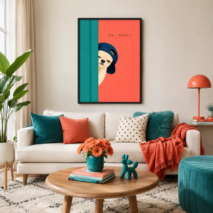 Suspicious Little Dog Avoiding People Wall Art 2