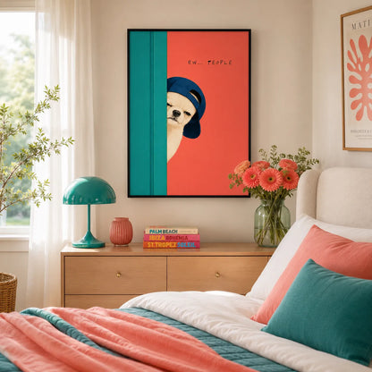 Suspicious Little Dog Avoiding People Wall Art 4