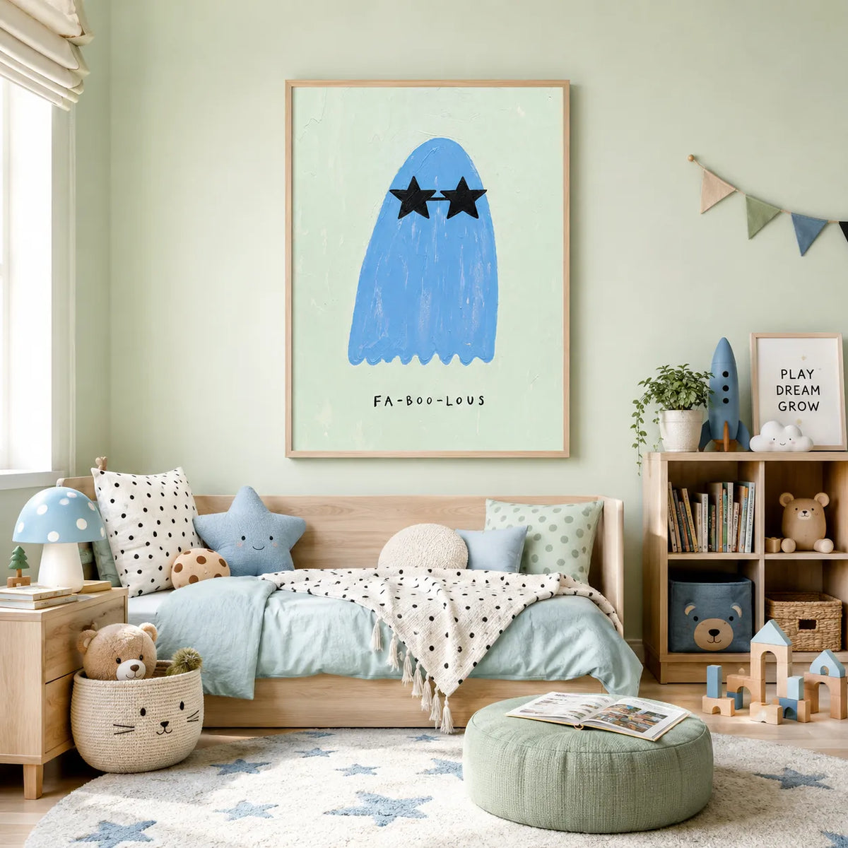 Fabulous Blue Ghost in Star Shades Wall Art 2