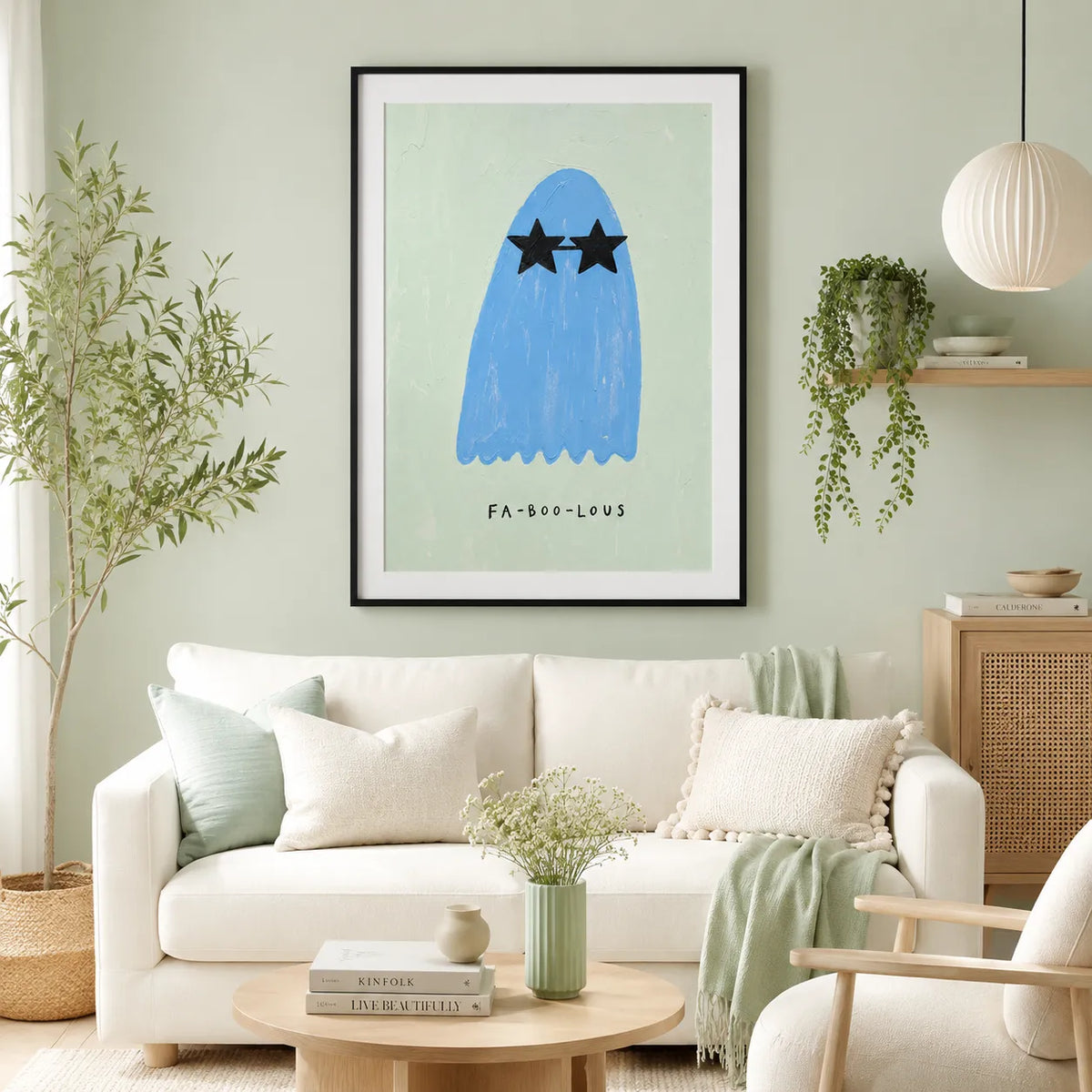 Fabulous Blue Ghost in Star Shades Wall Art 3