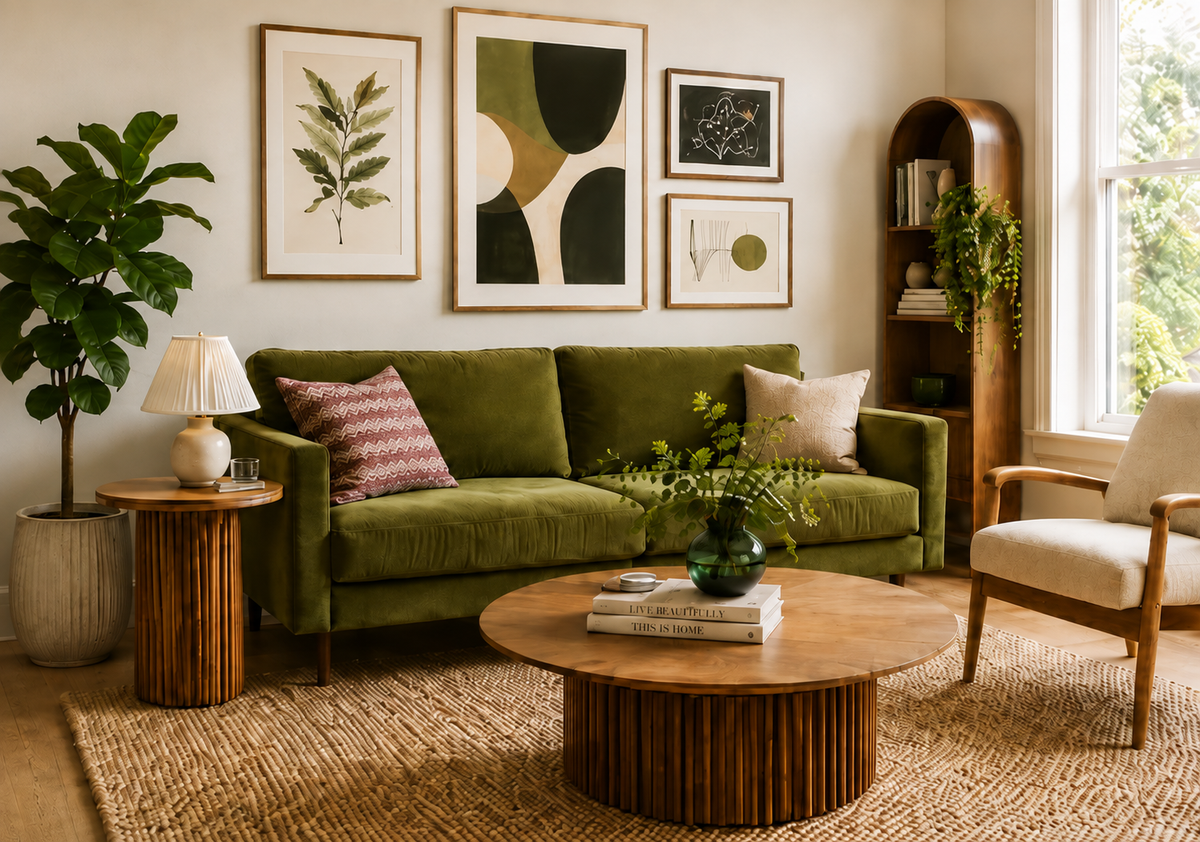Living room styled with wall art