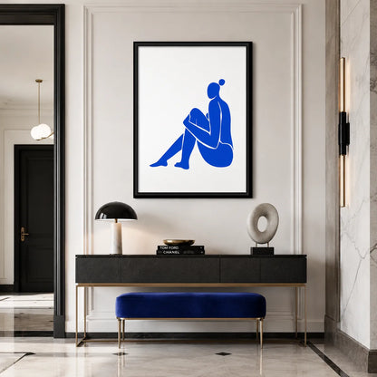Quiet Blue Figure in Thought Wall Art 4