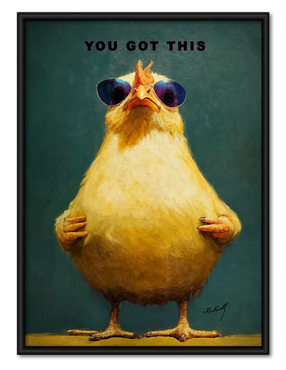 Golden Chicken Ready for Anything Wall Art 1