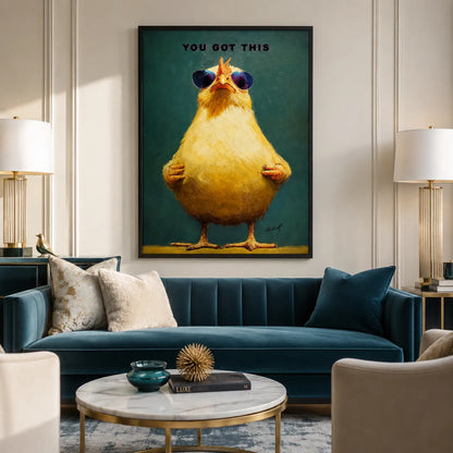 Golden Chicken Ready for Anything Wall Art 2