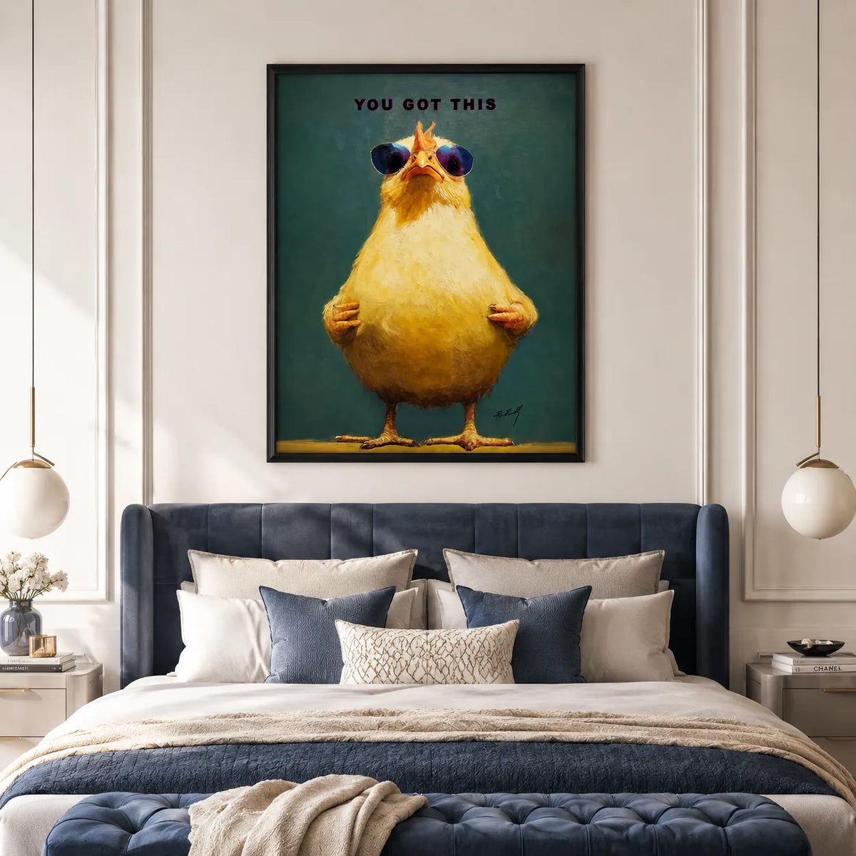 Golden Chicken Ready for Anything Wall Art 3
