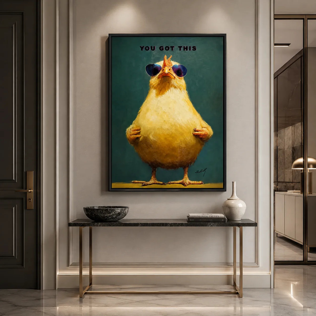Golden Chicken Ready for Anything Wall Art 4