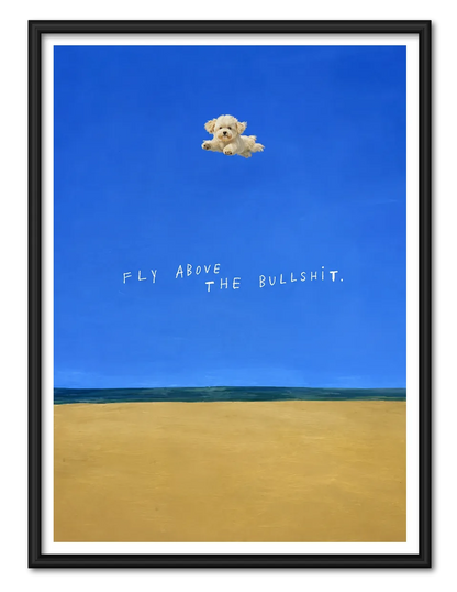 Tiny Dog Flying Above the Noise Wall Art 1