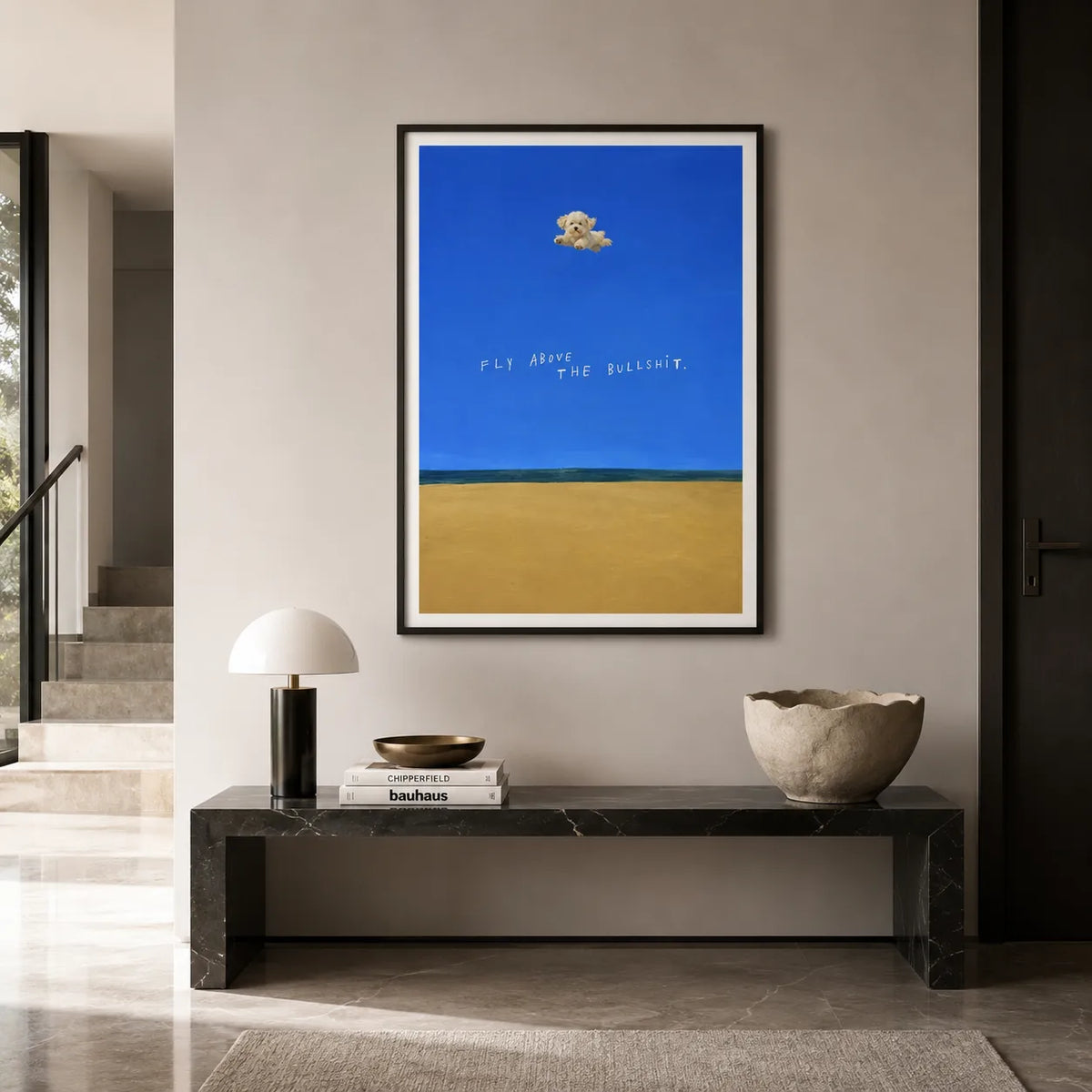 Tiny Dog Flying Above the Noise Wall Art 2