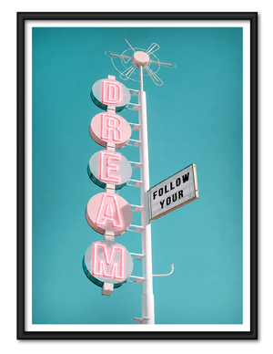 Follow Your Dream Under Neon Skies Wall Art