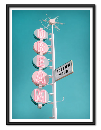 Follow Your Dream Under Neon Skies Wall Art