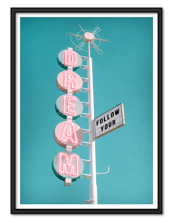 Follow Your Dream Under Neon Skies Wall Art