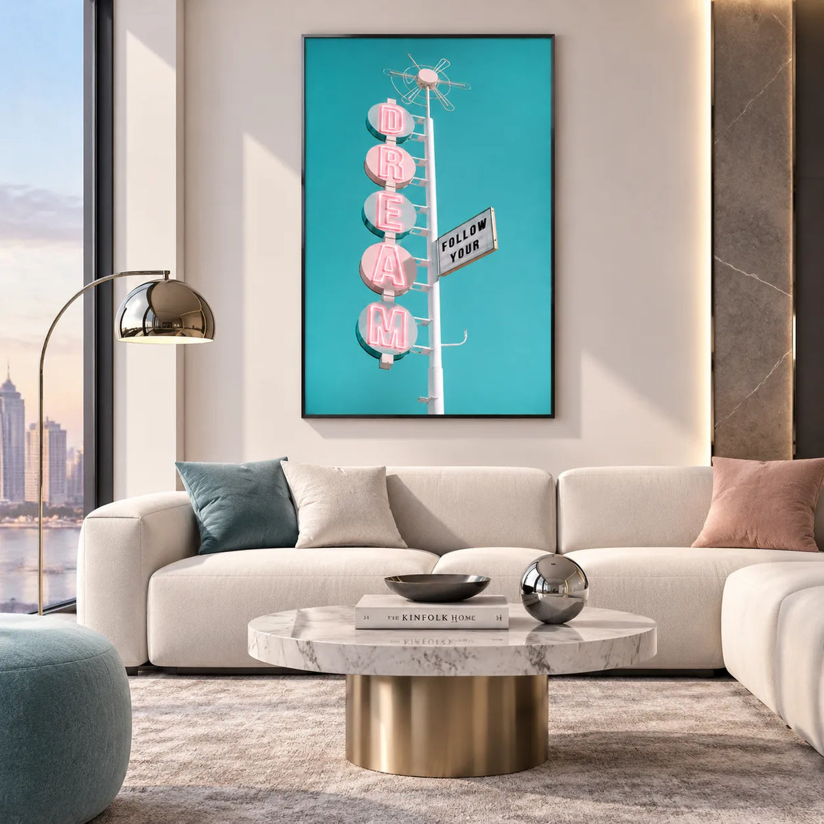 Follow Your Dream Under Neon Skies Wall Art 4