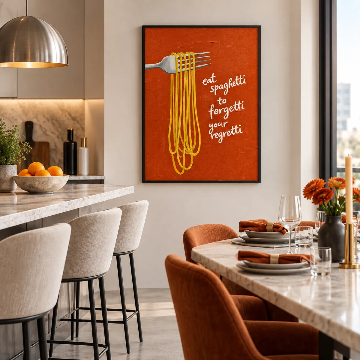 Spaghetti for Regretti Comfort Food Wall Art 3