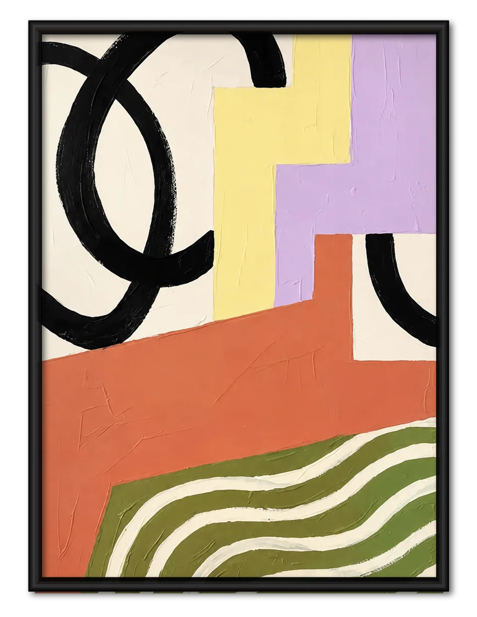 Interlocking Paths of Color Wall Art 1