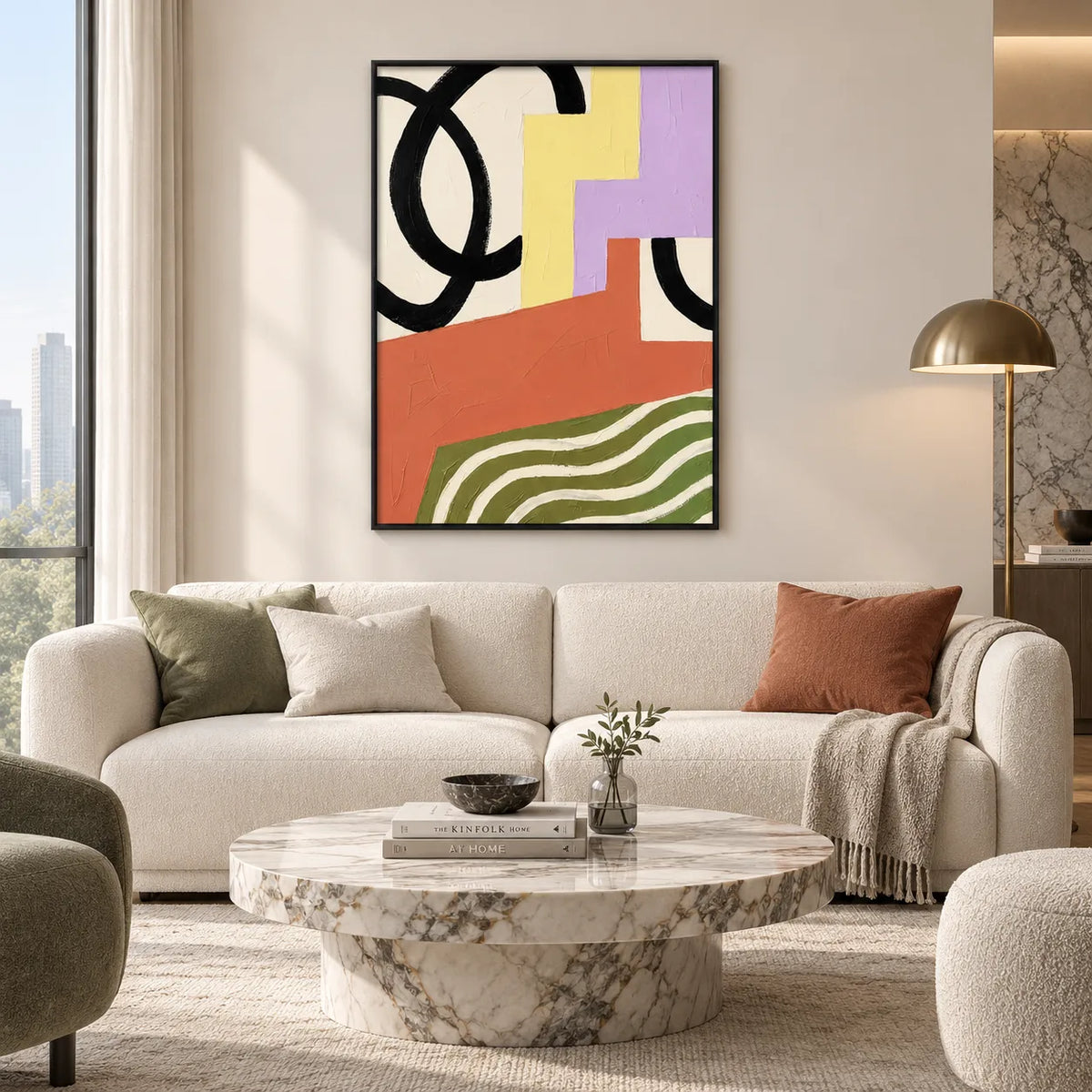 Interlocking Paths of Color Wall Art 2
