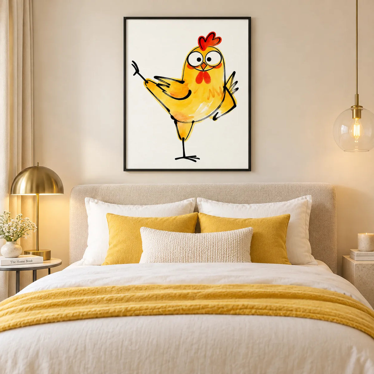 Happy Yellow Chicken Dancing Through the Day Wall Art 4