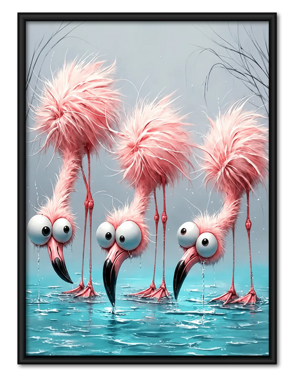 Pink Flamingos Lost in Their Own World Wall Art