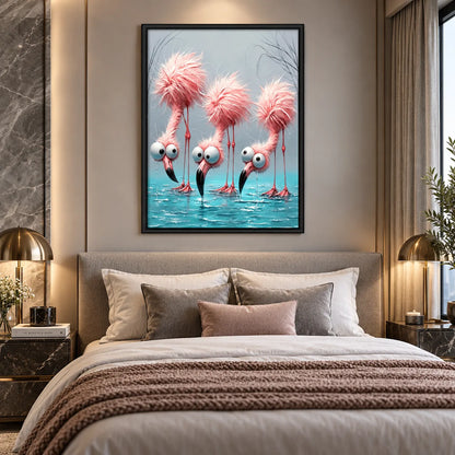 Pink Flamingos Lost in Their Own World Wall Art 3