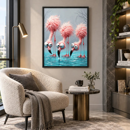 Pink Flamingos Lost in Their Own World Wall Art 4