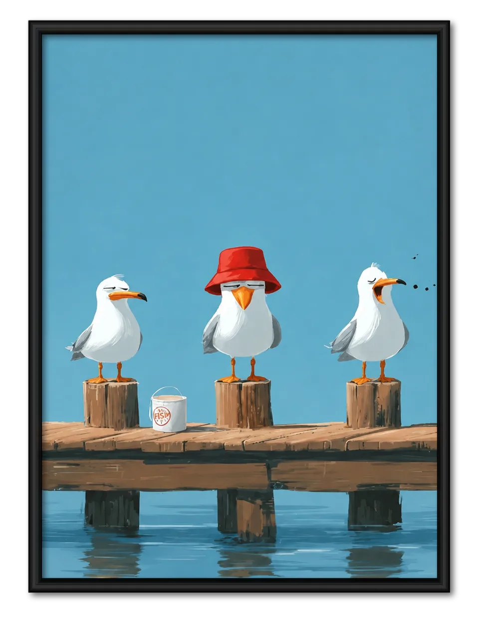 Three Seagulls Waiting for the Tide Wall Art 1