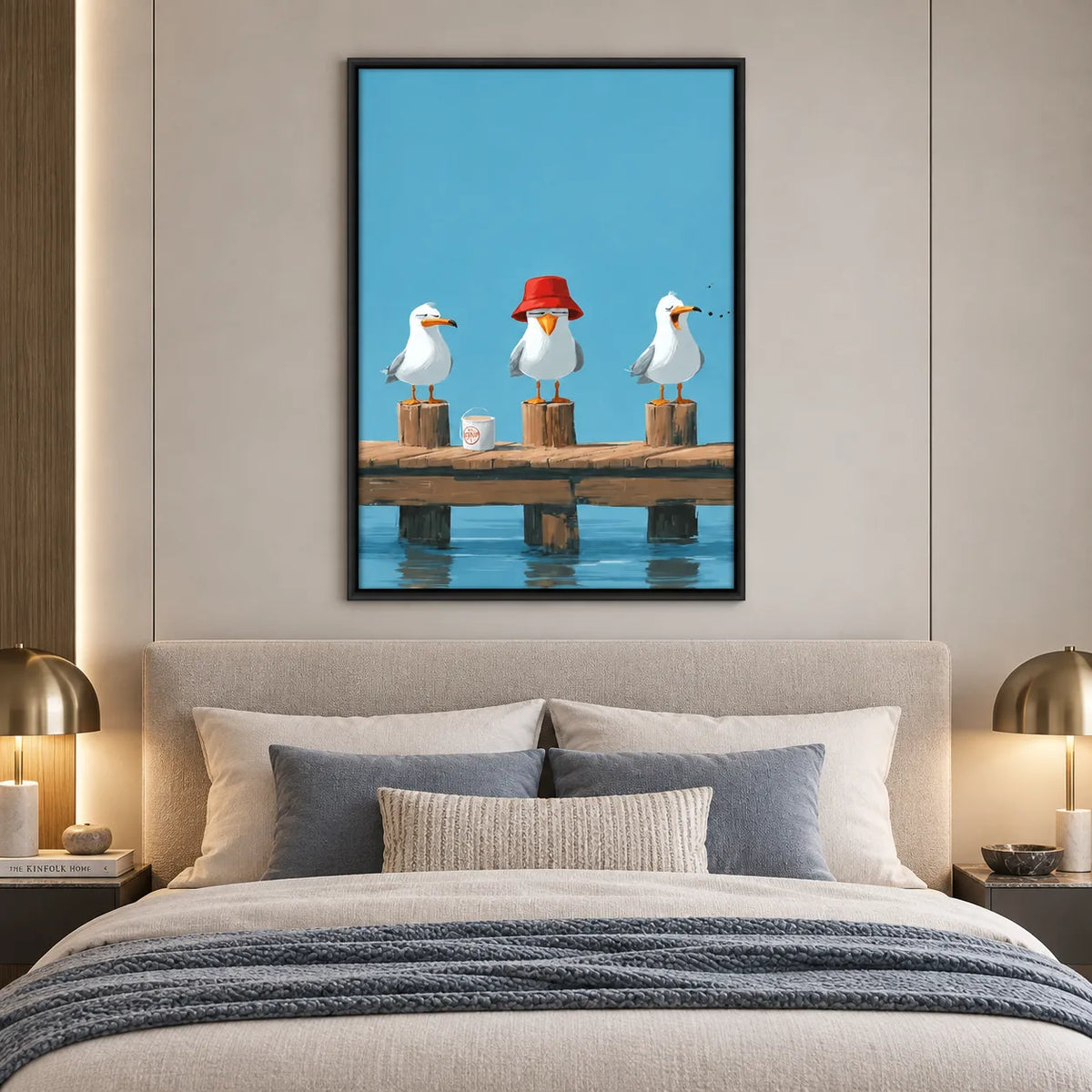 Three Seagulls Waiting for the Tide Wall Art 3